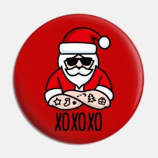 xoxoxo xoxo ho ho ho Hugs and Kisses Santa Claus ugly Christmas Pin