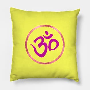 Spiritual Om Yoga Purple Meditation Symbol Pillow