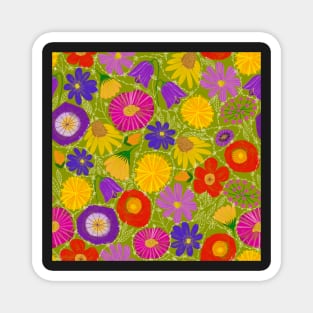 Daisy chain entwined wildflowers Magnet