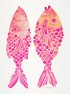 indonesian fish pink ombre Magnet