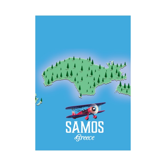 Samos Greece map by nickemporium1
