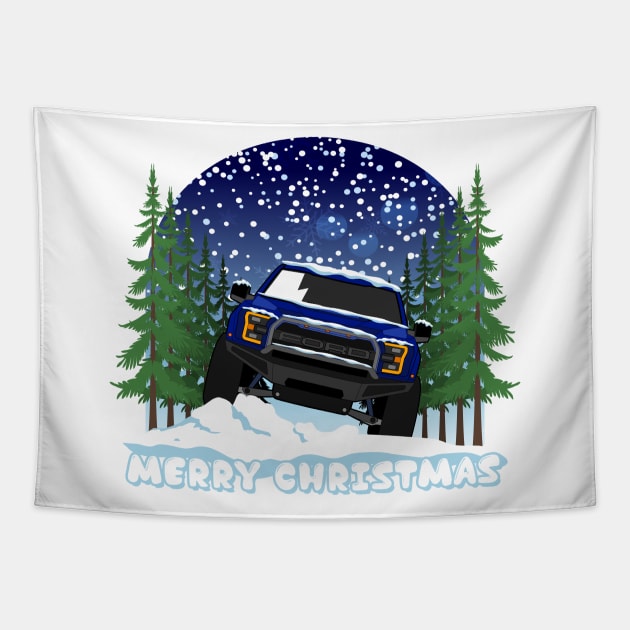 Raptor f150 Christmas Tapestry by HSDESIGNS