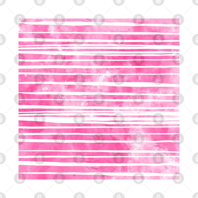 Pink Uneven Stripes Pattern Watercolor Abstract Cute  Girly Pretty Trendy Design by anijnas