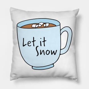 Let It Snow Hot Chocolate Holiday Mug Pillow