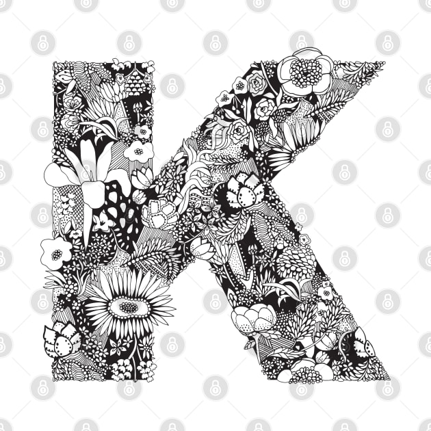 Floral Letter K by HayleyLaurenDesign