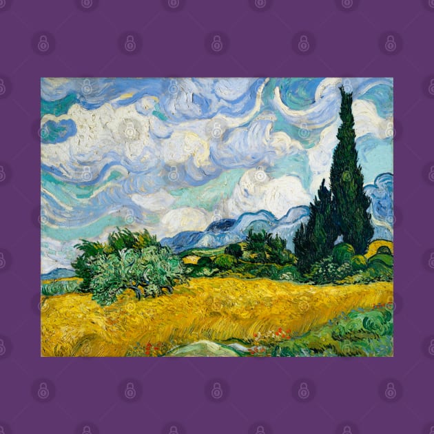 Wheat Field with Cypresses by Van Gogh, 1889 (29 in × 36.8 in), Metropolitan Museum of Art, New York by SteelWoolBunny