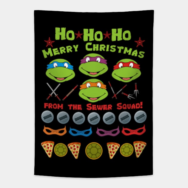 TMNT Ho Ho Ho - Sewer Squad Tapestry by LopGraphiX