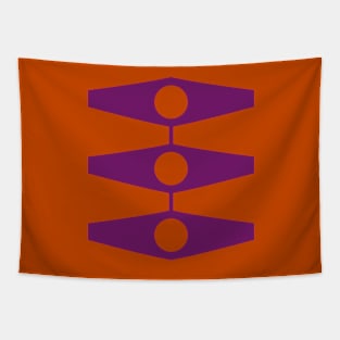 Abstract Eyes in Purple and Burnt Orange Tapestry