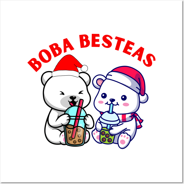 Christmas Boba bear cute bear loves Boba tea