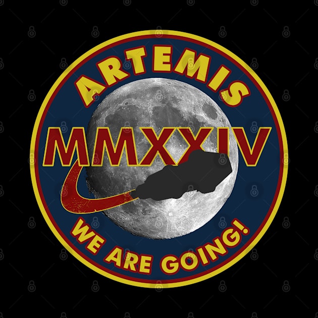 Artemis "We Are Going!" Moon Mission 2024 Non-Distressed Version by DesignedForFlight