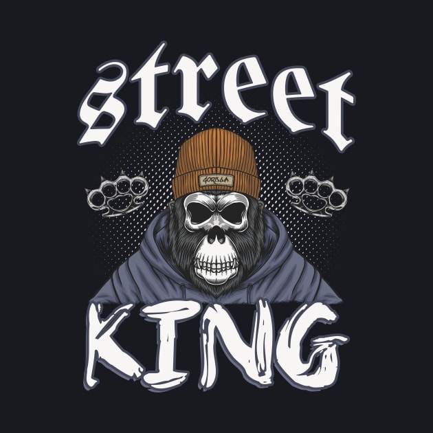 Gorilla Skull Street King by Foxxy Merch