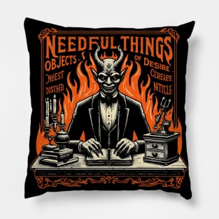 Devil Antique Shop - Vintage Distressed Victorian Gothic Horror Pillow