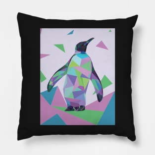 Rainbow Geo-Penguin Pillow