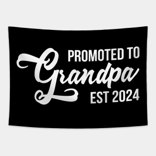 Promoted To Grandpa Est 2024 Gift For New Dad Tapestry