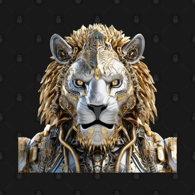 King of Cyborg - Gold and Silver Lion's Stare by Lematworks