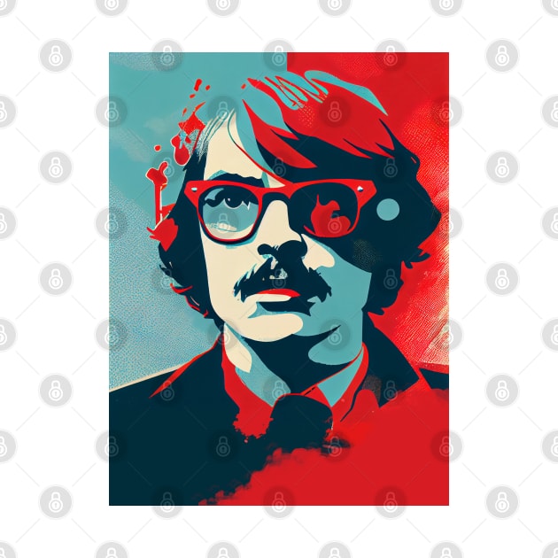 Abstract pop art style portrait of man in glasses by loucaski