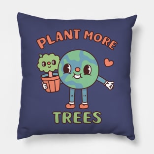 Cute Earth With Tree Pot Plant More Trees Pillow