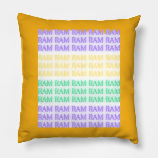 RAM RAM RAM Pillow by Samar Creations