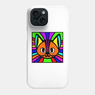 Cat rainbow colors illustrated Phone Case