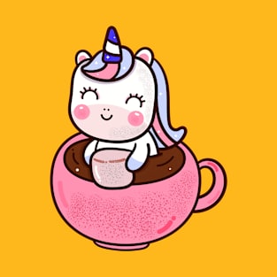 Cute Unicorn Coffee Cup T-Shirt