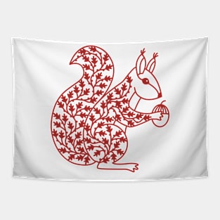 Squirrel Papercut Tapestry