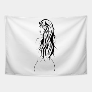 Beautiful woman with long hair Tapestry