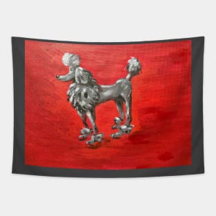 Silver Poodle Tapestry