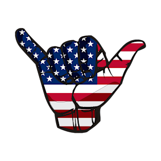 Shaka sign USA flag T-Shirt