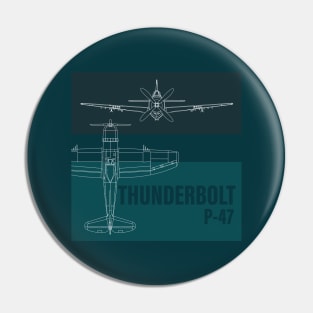 Elevate your Style: P-47 Thunderbolt blueprint design Pin
