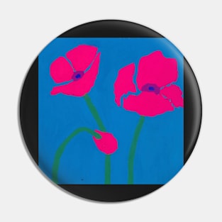 Pink Poppies Painting Pin