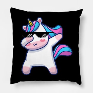 thug life rainbow unicorn Pillow