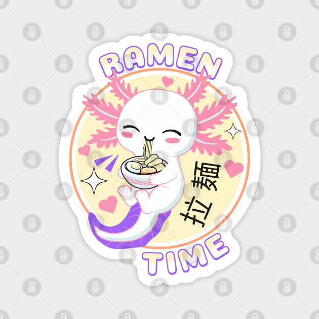 Axolotl Ramen Time Magnet by Odetee