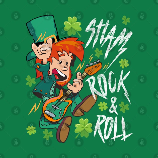 Shamrock and Roll Leprechaun St. Patrick's Day Rock Music Fan Gift by BadDesignCo