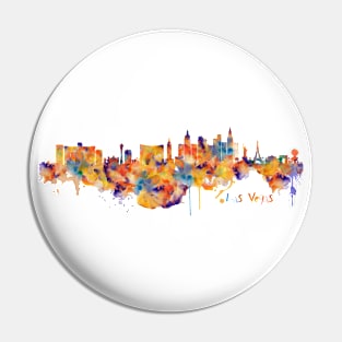 Las Vegas Watercolor Skyline Pin