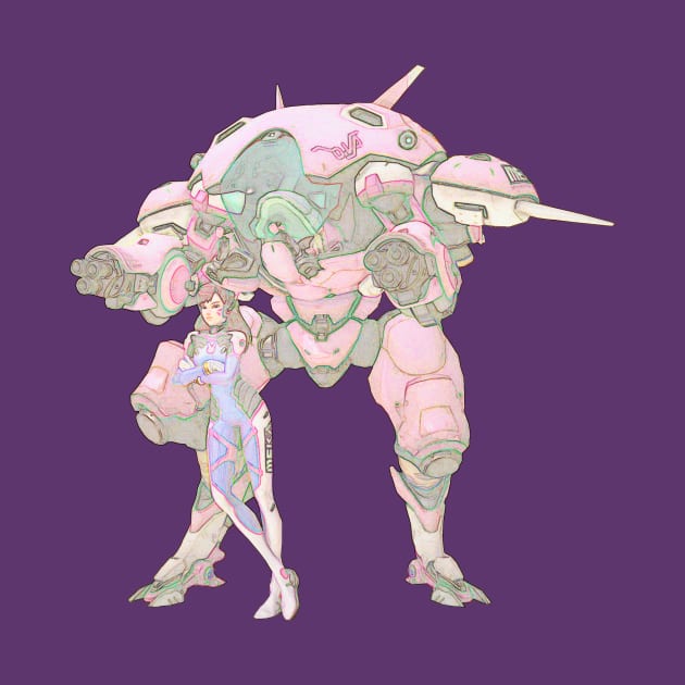 Overwatch D. Va and Mech by Green_Shirts