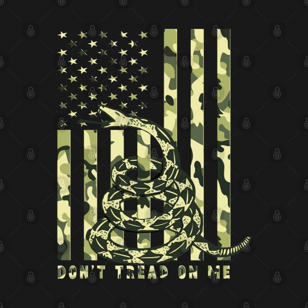 Don't Tread on Me Camo American Flag by TeeCreations