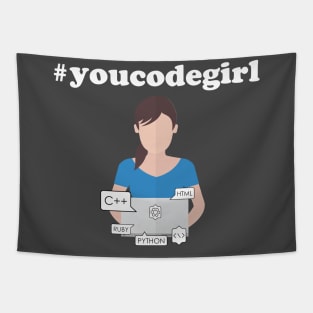 You Code Girl Tapestry