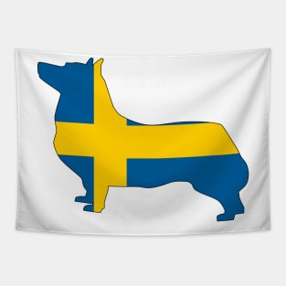 Swedish Vallhund Sweden Flag Filled Tapestry