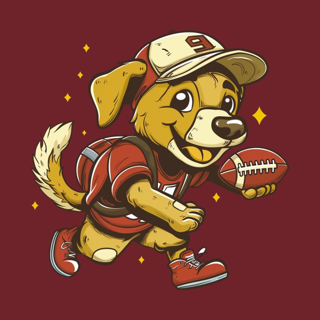 Dog Playing American Football by Wintrly