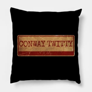 Conway Twitty, Aliska text red retro Pillow