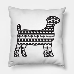 Livestock Boer Goat with Southwest Aztec Pattern Pillow