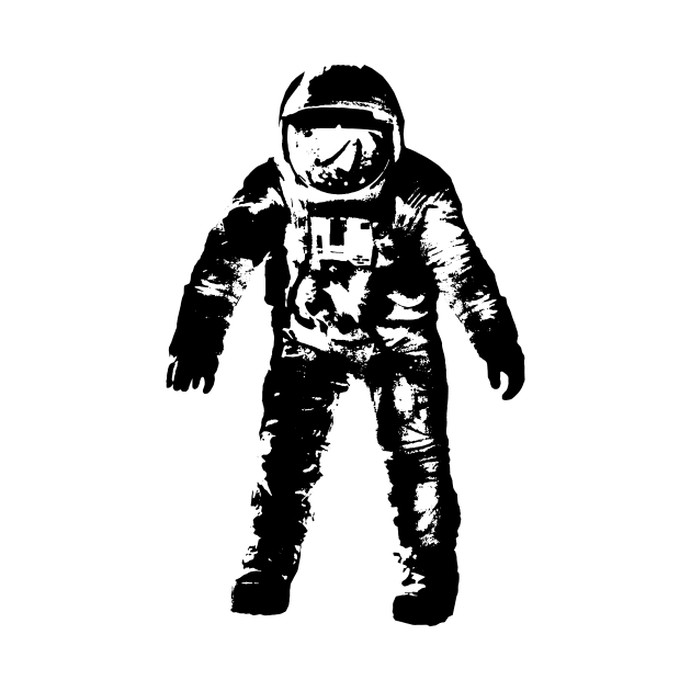 Black Vector Illustration of Astronaut Spaceman by Spindriftdesigns