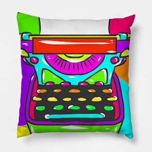 Neon Hippy 80s 90s Costume Retro Vintage Pillow