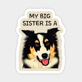 Border Collie Sister Pet in the Family Magnet