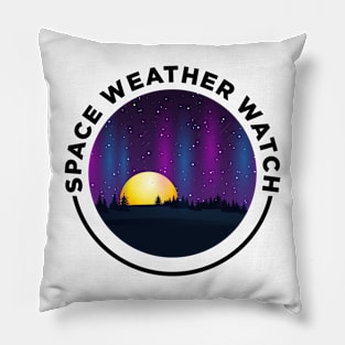 Space Weather Watch (Black Text) Pillow