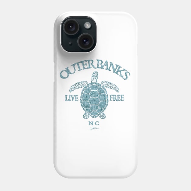 Outer Banks, NC, Live Free Sea Turtle Phone Case by jcombs