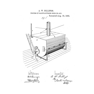 Process of manufacturing Beer or ale Vintage Patent Hand Drawing T-Shirt