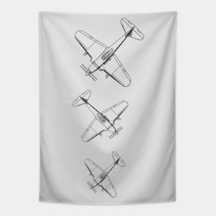 Aeroplane Print Dogfight Patent Print Tapestry