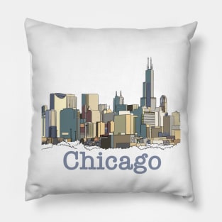 Chicago Skyline Minimalist Pillow