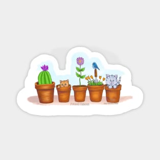 Potted CATcus Magnet